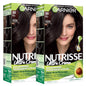 Garnier Nutrisse Ultra Crème Hair Color, Permanent Hair Dye with 100% Gray Coverage, Vegan & Cruelty-Free, 33 Darkest Golden Brown (Caramel Fudge), 1 Count