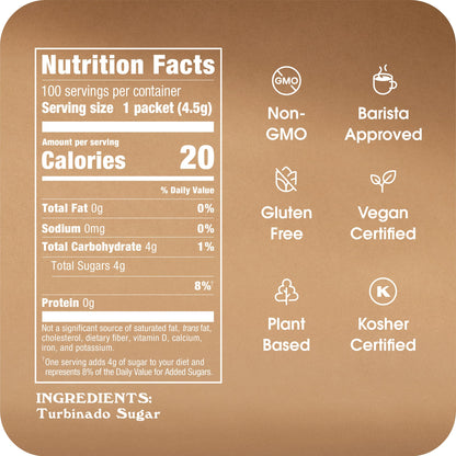 In The Raw Granulated Turbinado Cane Sugar, 2 lb Box, Pure, All-Natural Turbinado Sugar, Non-GMO Project Verified, Kosher, Vegan and Gluten Free (Pack of 12)