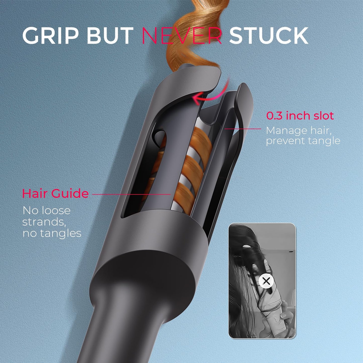 TYMO Automatic Rotating Curling Iron, TYMO CURLPRO Beach Waves Hair Curler