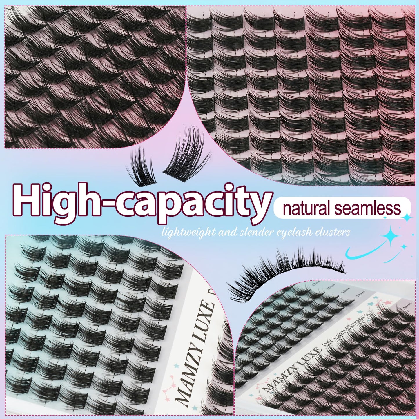 Lash Clusters Wispy 100D Eyelash Clusters 10-18mm Fluff Cluster Eyelash Extensions D Curl No Plastic Feel Individual Lashes Extension 204 Pcs Versatile False Eyelashes Clusters