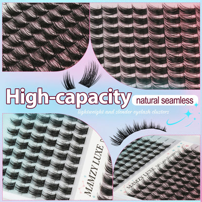 Lash Clusters Wispy 100D Eyelash Clusters 10-18mm Fluff Cluster Eyelash Extensions D Curl No Plastic Feel Individual Lashes Extension 204 Pcs Versatile False Eyelashes Clusters