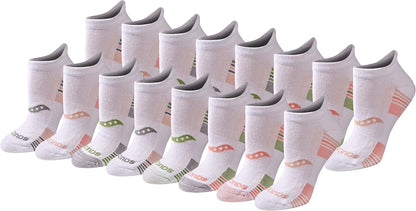 Saucony Women's RunDry Performance Heel Tab Athletic Socks, Available in S-L (8, 16, 24 Pairs)