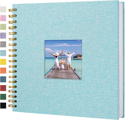 12"x12" Scrapbook Photo Album Linen Cover 40 Sheets 80 Pages White Paper