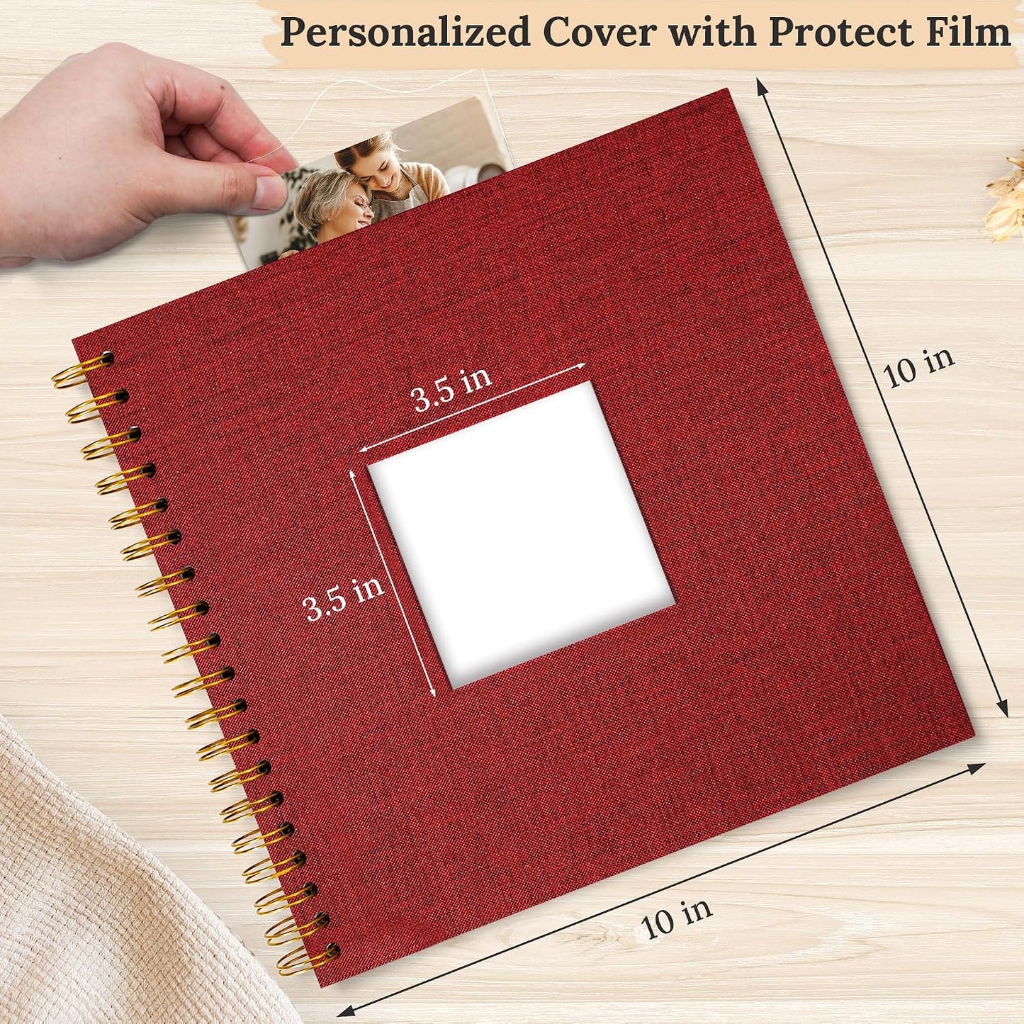 12"x12" Scrapbook Photo Album Linen Cover 40 Sheets 80 Pages White Paper