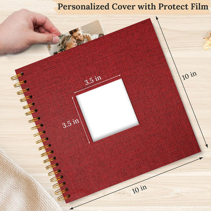 12"x12" Scrapbook Photo Album Linen Cover 40 Sheets 80 Pages White Paper
