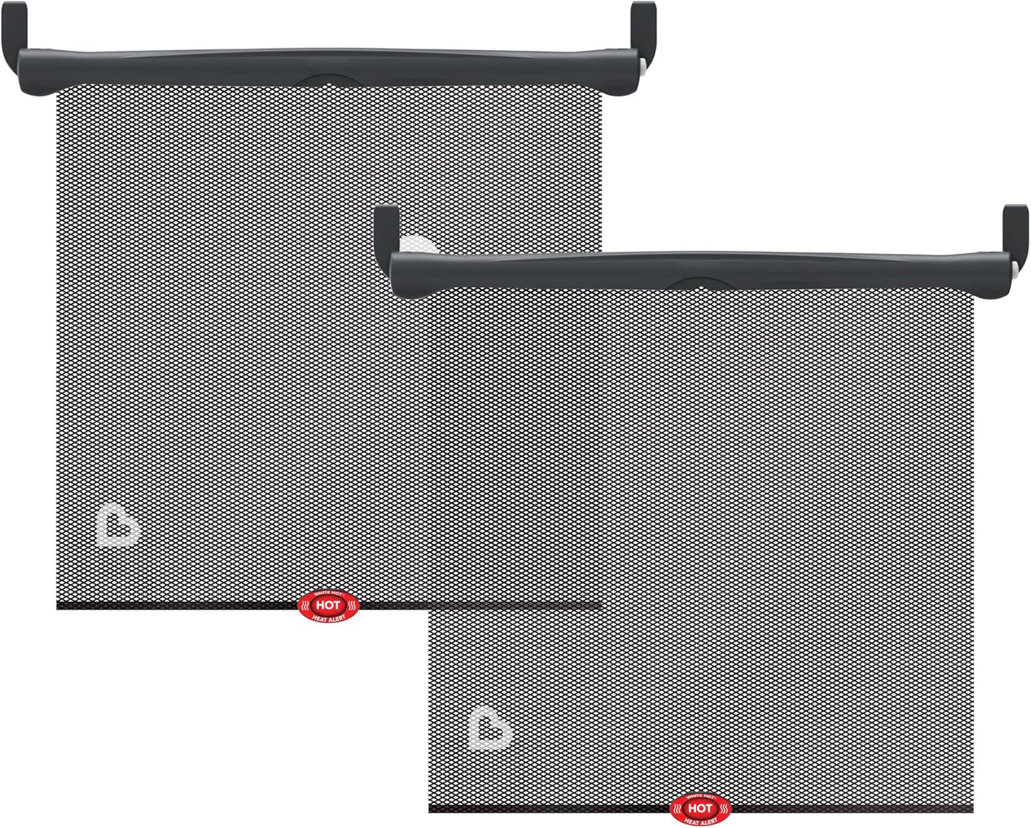Munchkin Brica Sun Safety Car Window Shade with Heat Alert, Helps Block UVA/UVB Rays, 2 Pack, Black
