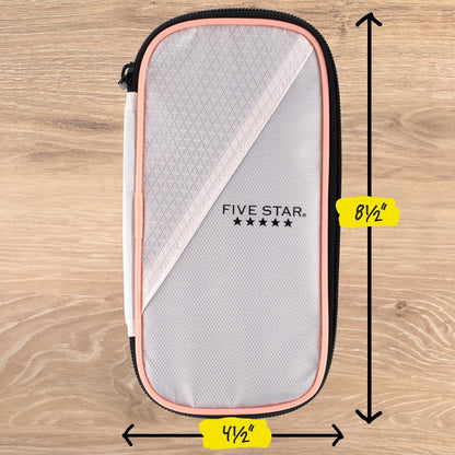 Five Star Pencil Pouch, Pen Case, High-Capacity Zipper Pouch, Storage Organizer for School Supplies Earbuds Chargers Cables Makeup, Blue/Denim (500212F-ECM)
