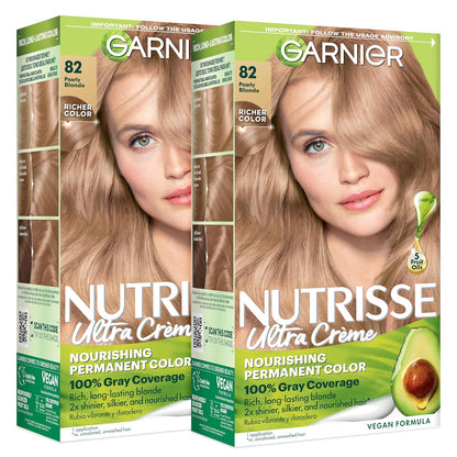 Garnier Nutrisse Ultra Crème Hair Color, Permanent Hair Dye with 100% Gray Coverage, Vegan & Cruelty-Free, 33 Darkest Golden Brown (Caramel Fudge), 1 Count