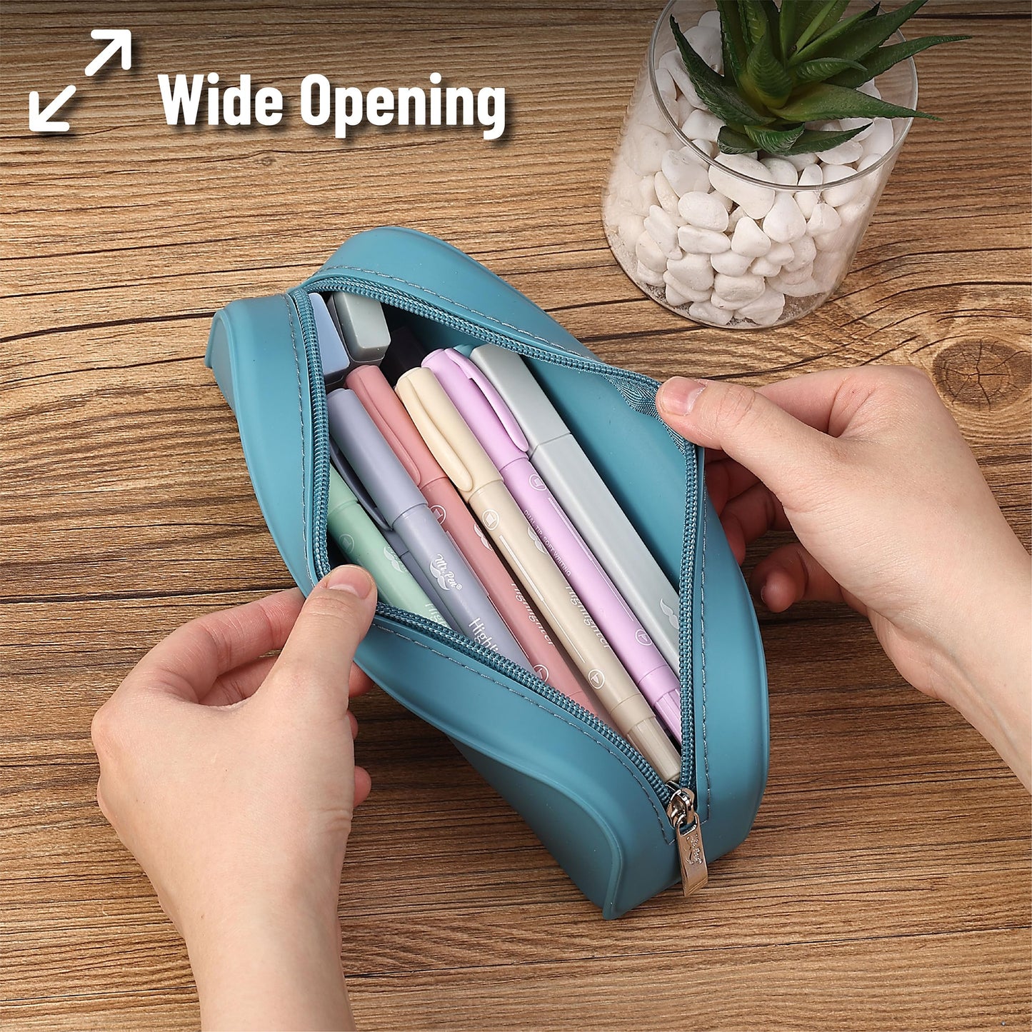 Mr. Pen- Silicone Pencil Case, Aesthetic Pencil Bag for Women, Makeup Pouch