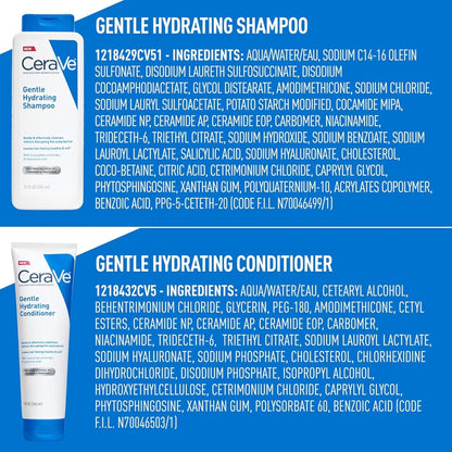 CeraVe Gentle Hydrating Shampoo with Hyaluronic Acid for Hair & Scalp, 12oz