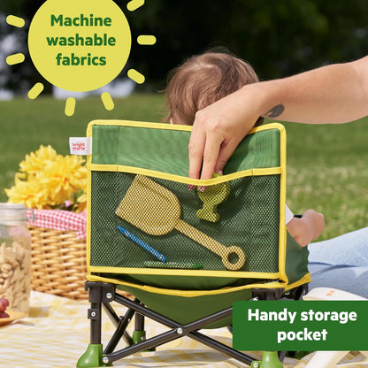 Bright Starts Pop 'N Sit Portable Booster, Indoor/Outdoor Use, Floor Seat with Feeding Tray, Teal, 6 Mos - 3 Yrs
