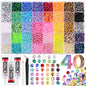 Rainbow Flatback Rhinestones for Crafting and 3PCS B7000 Glue (Set 1), 2 Boxes of 4500 PCS Resin Rhinestones Gems Charms for Bedazzling DIY Crafts Tumblers Shoes Fabric Clothing Nail Art