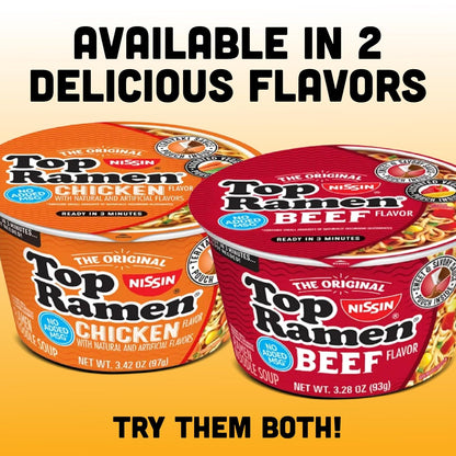Nissin Top Ramen Noodle Soup, Chicken, 3 Ounce (Pack of 24)