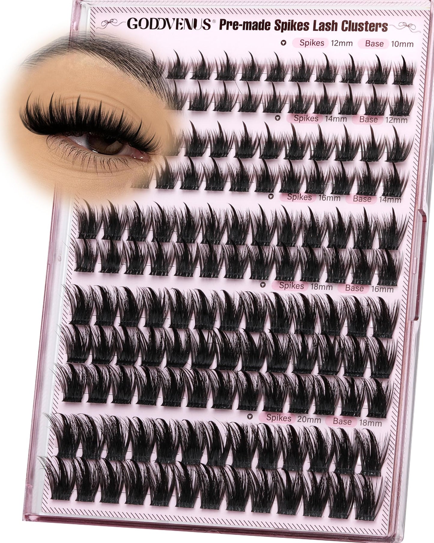 Goddvenus Pre-made Spikes Lash Clusters Wispy Manga Eyelash Clusters
