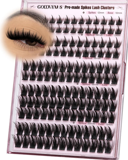 Goddvenus Pre-made Spikes Lash Clusters Wispy Manga Eyelash Clusters