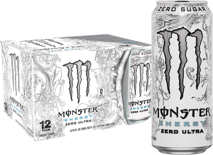 Monster Energy Zero Ultra, Sugar Free Energy Drink, 16 Ounce