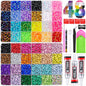 Rainbow Flatback Rhinestones for Crafting and 3PCS B7000 Glue (Set 1), 2 Boxes of 4500 PCS Resin Rhinestones Gems Charms for Bedazzling DIY Crafts Tumblers Shoes Fabric Clothing Nail Art