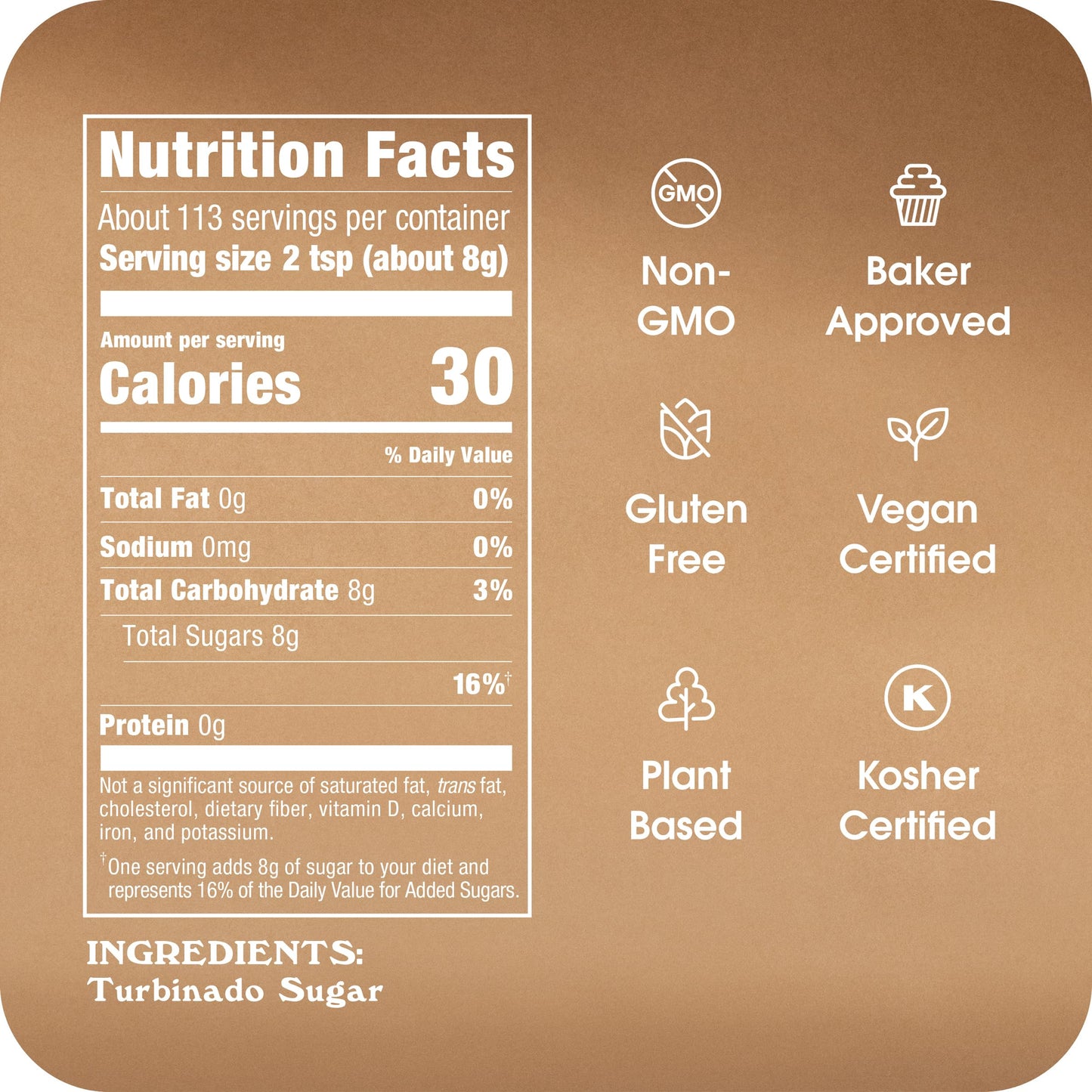 In The Raw Granulated Turbinado Cane Sugar, 2 lb Box, Pure, All-Natural Turbinado Sugar, Non-GMO Project Verified, Kosher, Vegan and Gluten Free (Pack of 12)