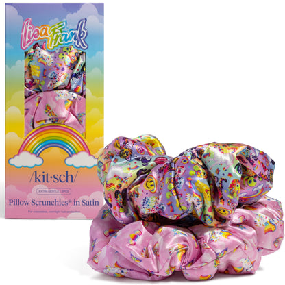 Kitsch Ultra-Petite Satin Scrunchies for Women - Eucalyptus, 6pcs