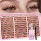 Goddvenus Brown Wispy Eye Lash Clusters Kit Natural Cluster Eyelash Extensions Kit False Eyelash Clusters Fluffy DIY Individual Lash Extensions Kit C Curl