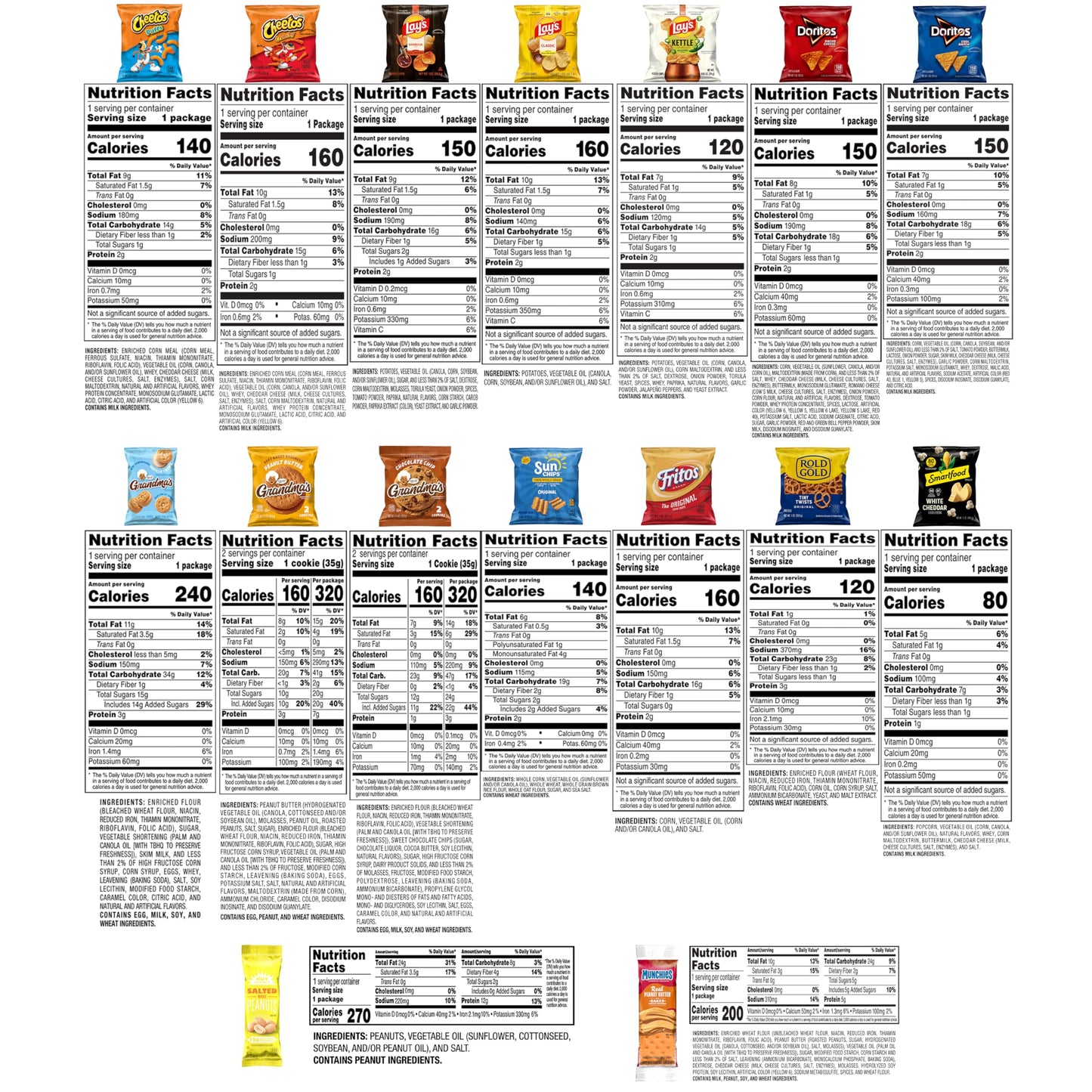 Frito-Lay Ultimate Snack Care Package, Favorites Mix, Variety Assortment of Chips, Cookies, Crackers & More, 40 Count