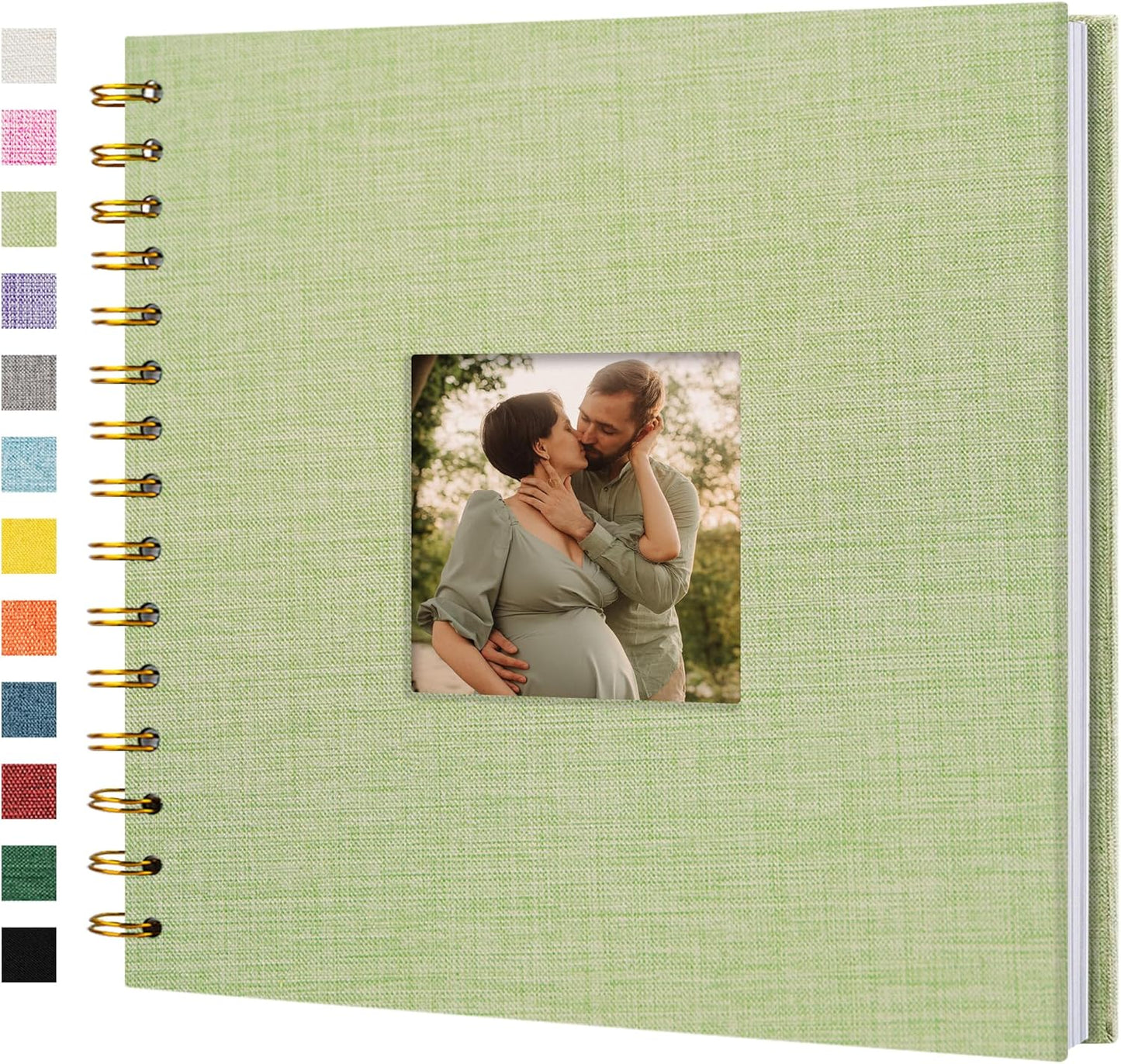 12"x12" Scrapbook Photo Album Linen Cover 40 Sheets 80 Pages White Paper