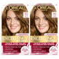 L'Oreal Paris Excellence Crème Permanent Hair Dye, Triple Care Hair Color with Hyaluronic Acid for 100% Gray Coverage, 4 Dark Brown, 1 Kit (Packaging May Vary)