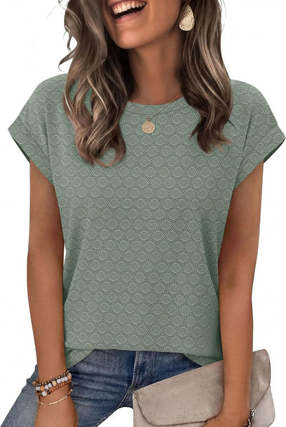 Alaroo Womens Summer Tops Short Sleeve Shirts Crew Neck Tshirt Cute Trendy Tunic Blouses (S-3XL)