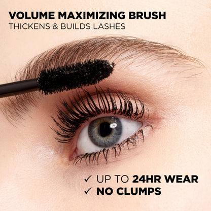 L’Oreal ParisVoluminous Waterproof Volume Building Mascara, Black [360], 0.28 oz (Pack of 3)