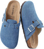 KIDMI Genuine Suede Clogs for Women Men Cork Footbed Mules Potato Shoes