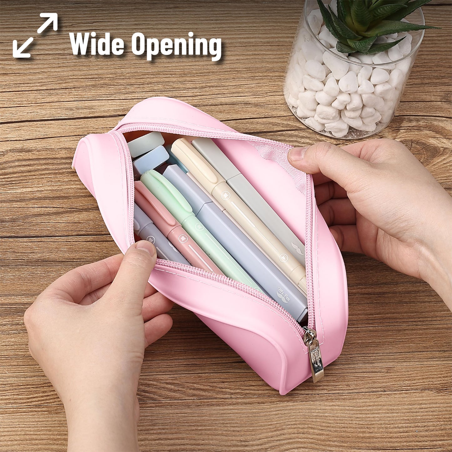 Mr. Pen- Silicone Pencil Case, Aesthetic Pencil Bag for Women, Makeup Pouch