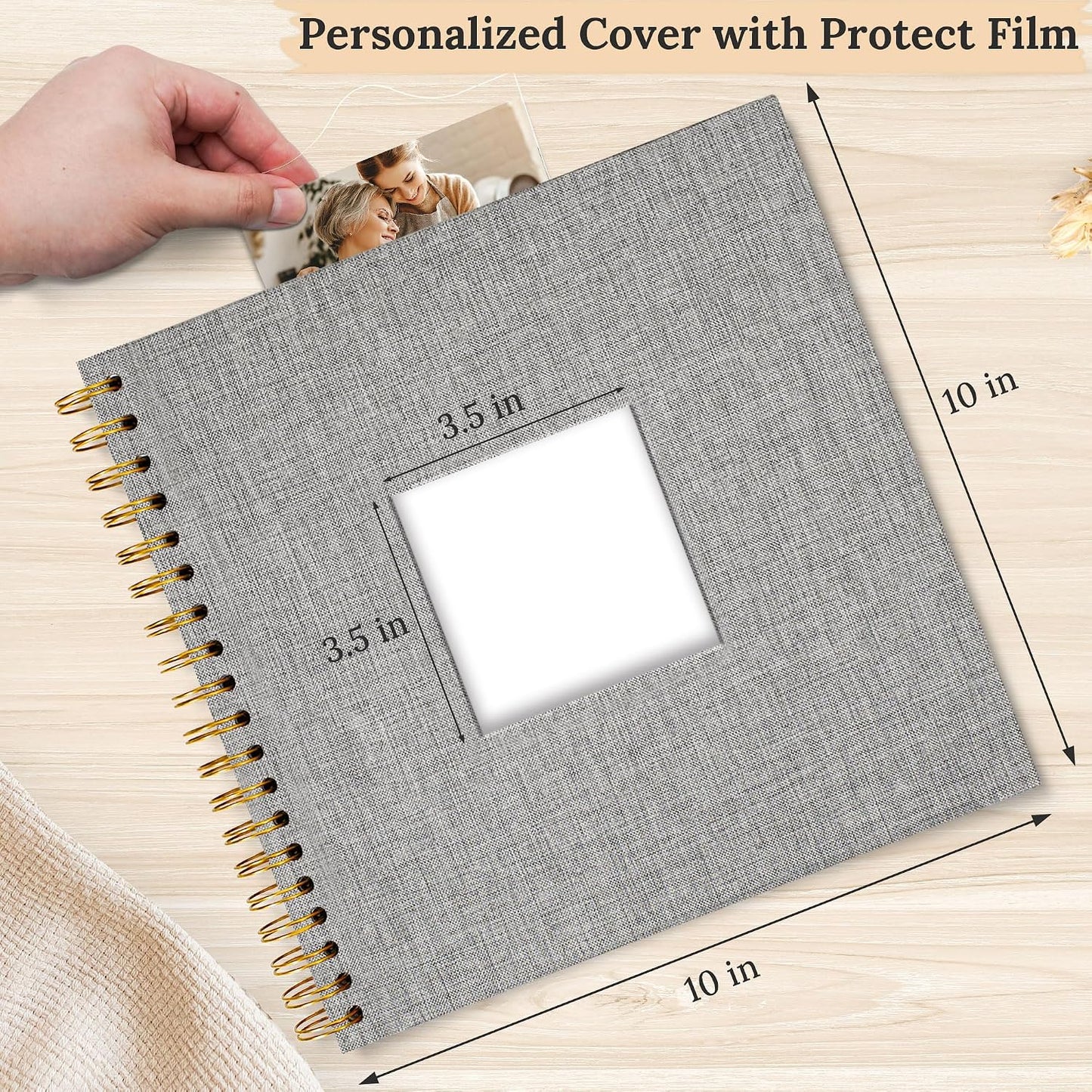 12"x12" Scrapbook Photo Album Linen Cover 40 Sheets 80 Pages White Paper