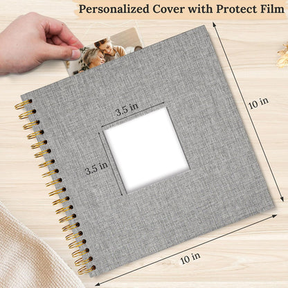 12"x12" Scrapbook Photo Album Linen Cover 40 Sheets 80 Pages White Paper