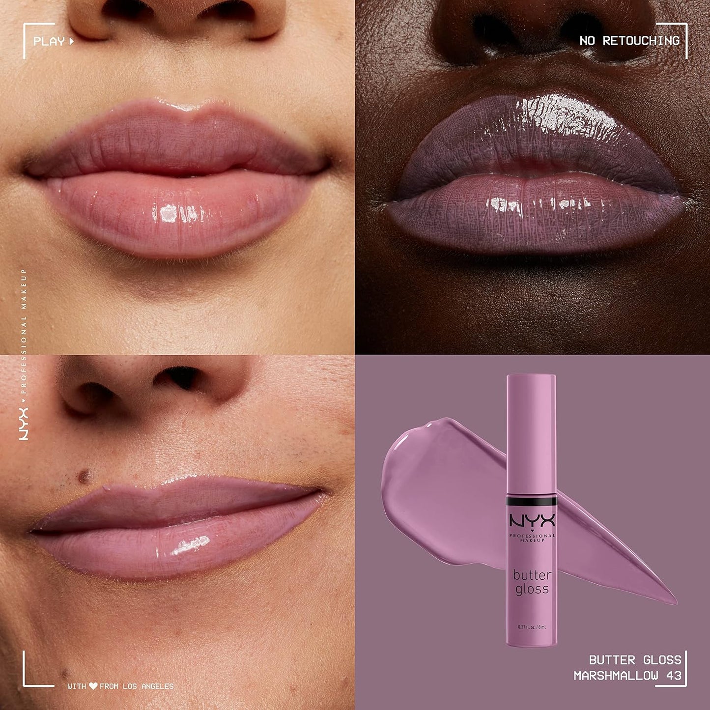 NYX PROFESSIONAL MAKEUP Butter Gloss, Non-Sticky Lip Gloss - Praline (Deep Nude)