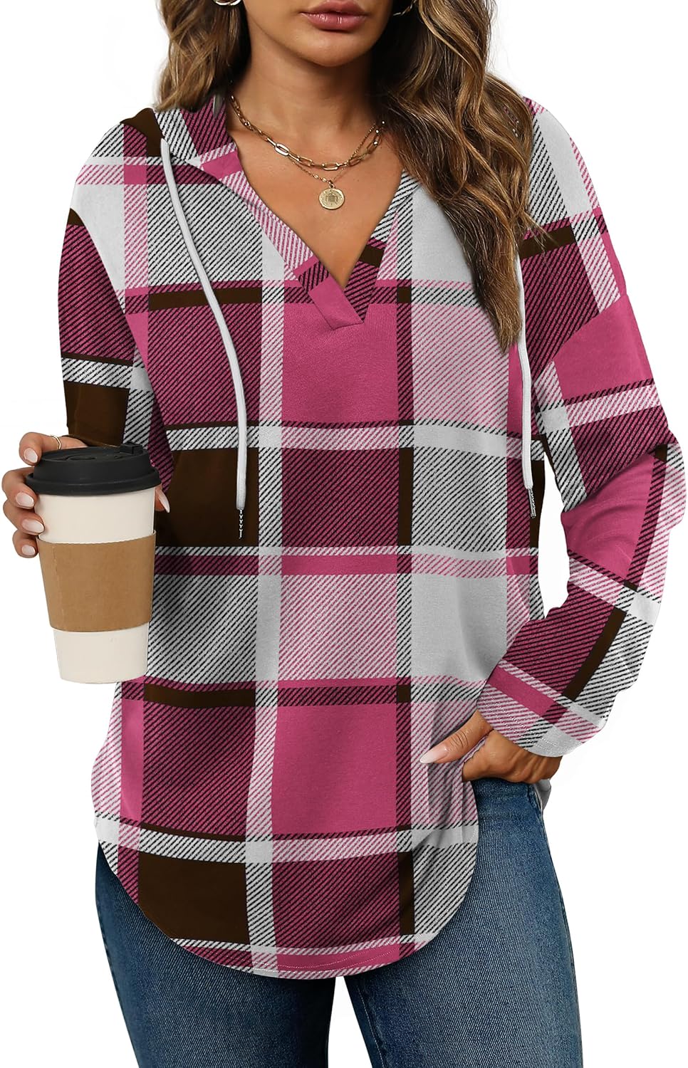 Bofell Womens Fashion Tops Hoodies for Women Pullover Oversized Sweatshirts Long SLeeve Shirts Loose Fit