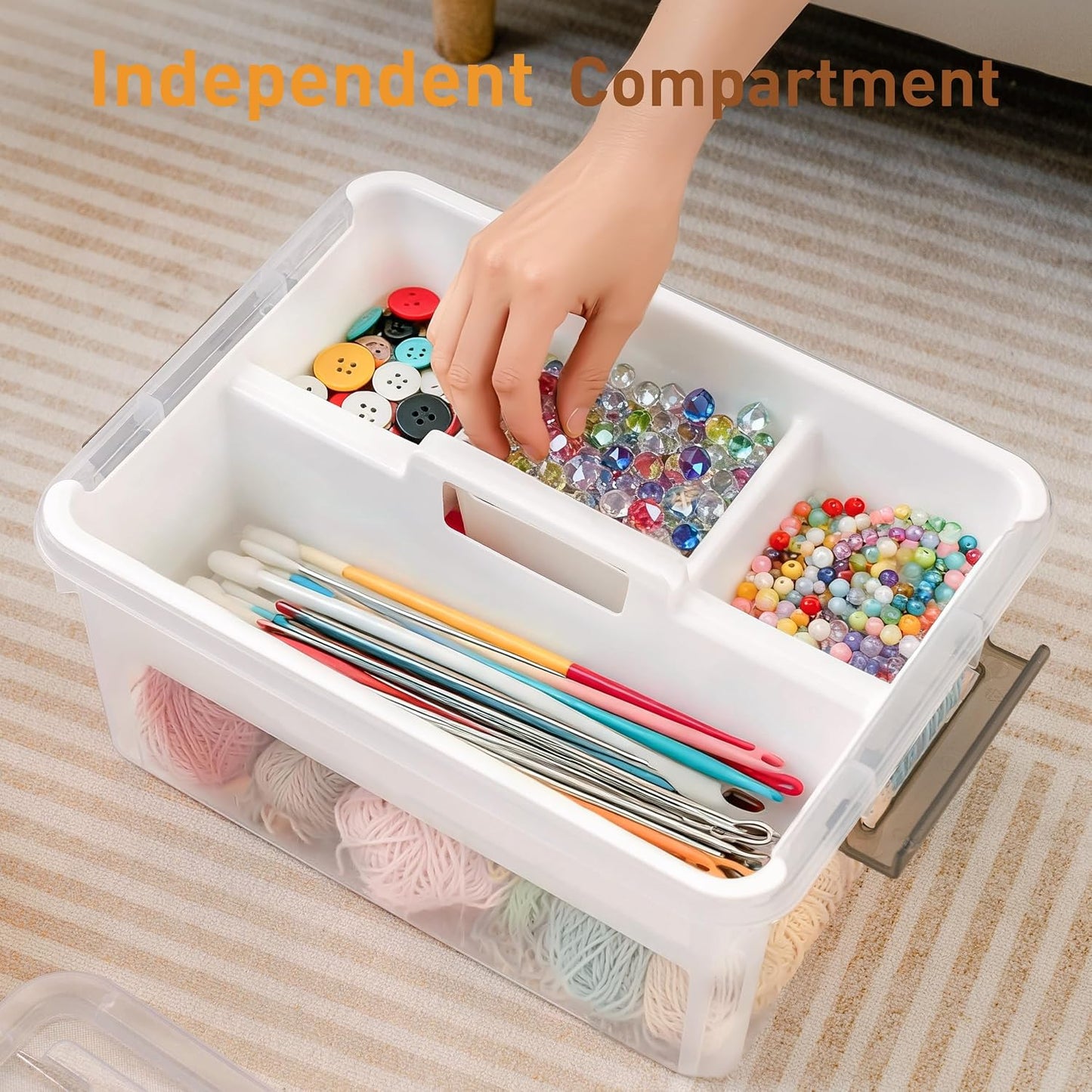 Citylife 6Qt 4Packs Clear Craft Organizers and Storage BOX, Sensory Bins