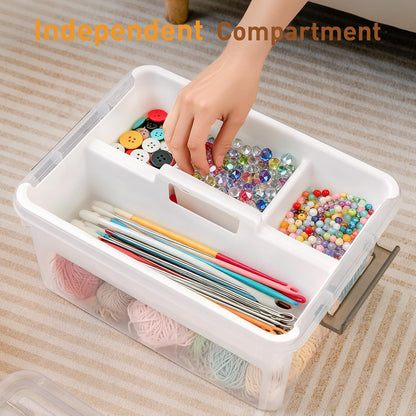 Citylife 6Qt 4Packs Clear Craft Organizers and Storage BOX, Sensory Bins