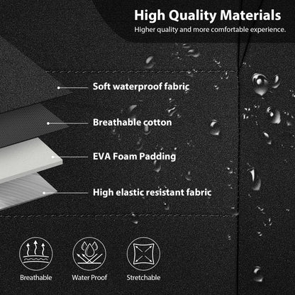 CAR PASS Waterproof Car Seat Covers Front Seats Only with 5mm Composite EVA, Neoprene Car Seat Cover with Separate Headrest Cover, Quick Setup Universal Fit for Car SUV Trucks,Airbag Compatible（Gray