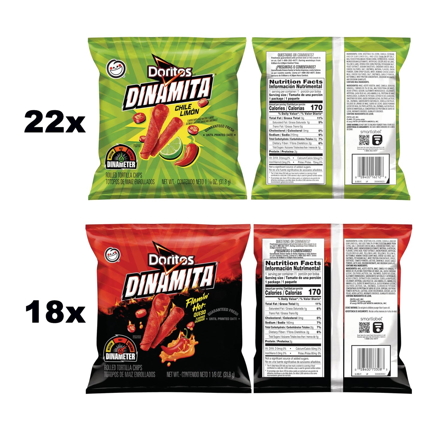 Doritos Flavored Tortilla Chips, Nacho Cheese, 1 Ounce (Pack of 40)