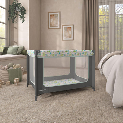 Dream On Me Zodiak Portable Playard, Compact for Travel, Carry Bag, Gray & Pink