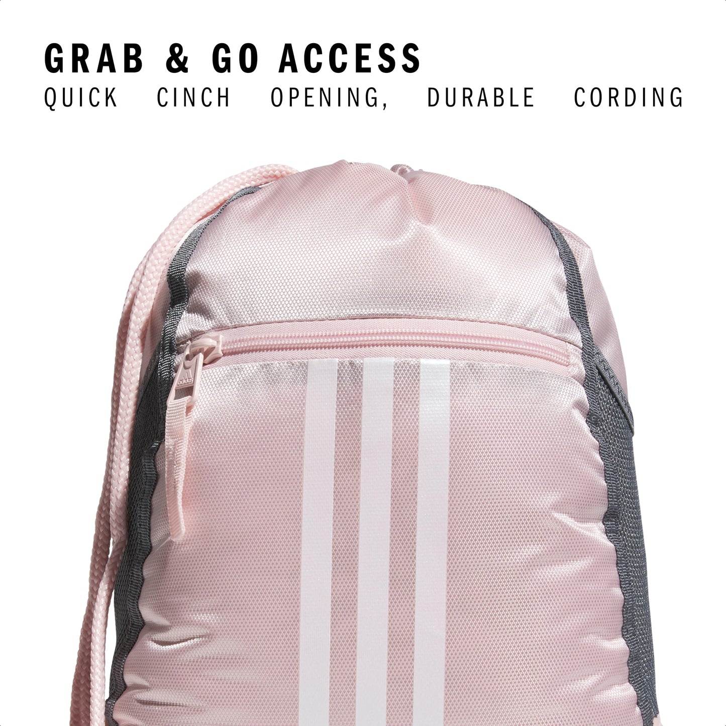 adidas Alliance Sackpack – Drawstring Backpack for Sports, Small Gym Bag, Preloved Teal Green/Black/3, OSFA