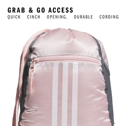 adidas Alliance Sackpack – Drawstring Backpack for Sports, Small Gym Bag, Preloved Teal Green/Black/3, OSFA