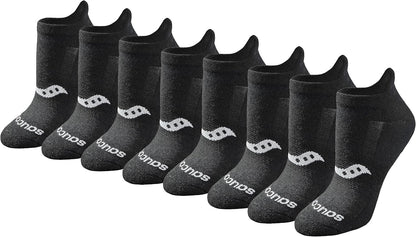 Saucony Women's RunDry Performance Heel Tab Athletic Socks, Available in S-L (8, 16, 24 Pairs)