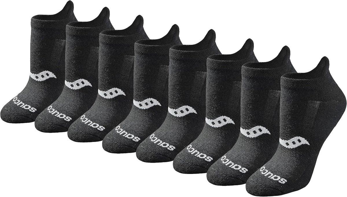 Saucony Women's RunDry Performance Heel Tab Athletic Socks, Available in S-L (8, 16, 24 Pairs)
