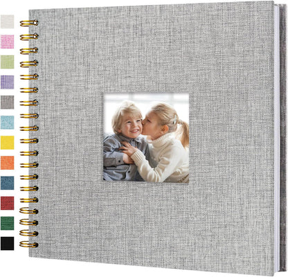 12"x12" Scrapbook Photo Album Linen Cover 40 Sheets 80 Pages White Paper