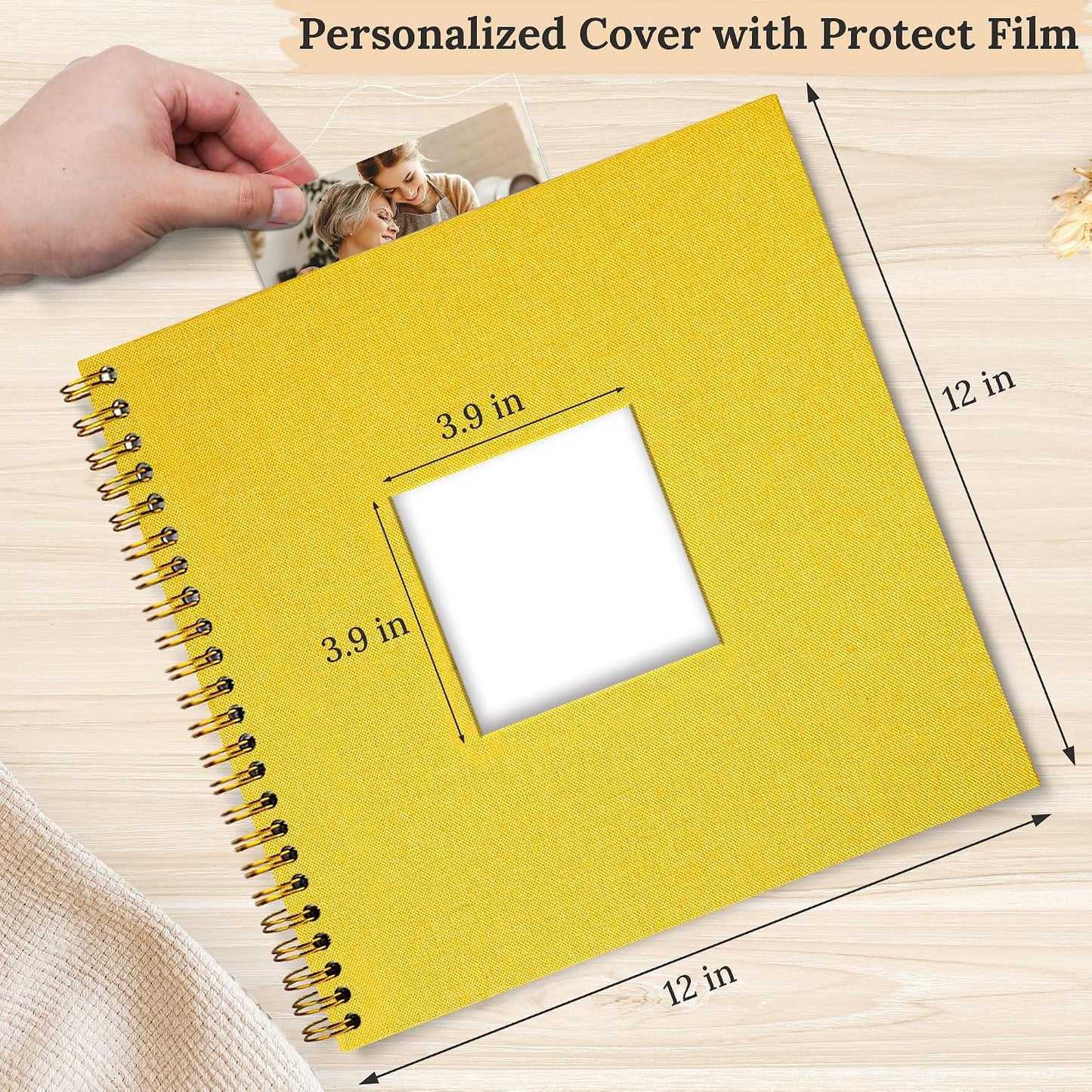 12"x12" Scrapbook Photo Album Linen Cover 40 Sheets 80 Pages White Paper
