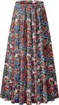 NASHALYLY Women's Chiffon Elastic High Waist Pleated A-Line Maxi Skirts
