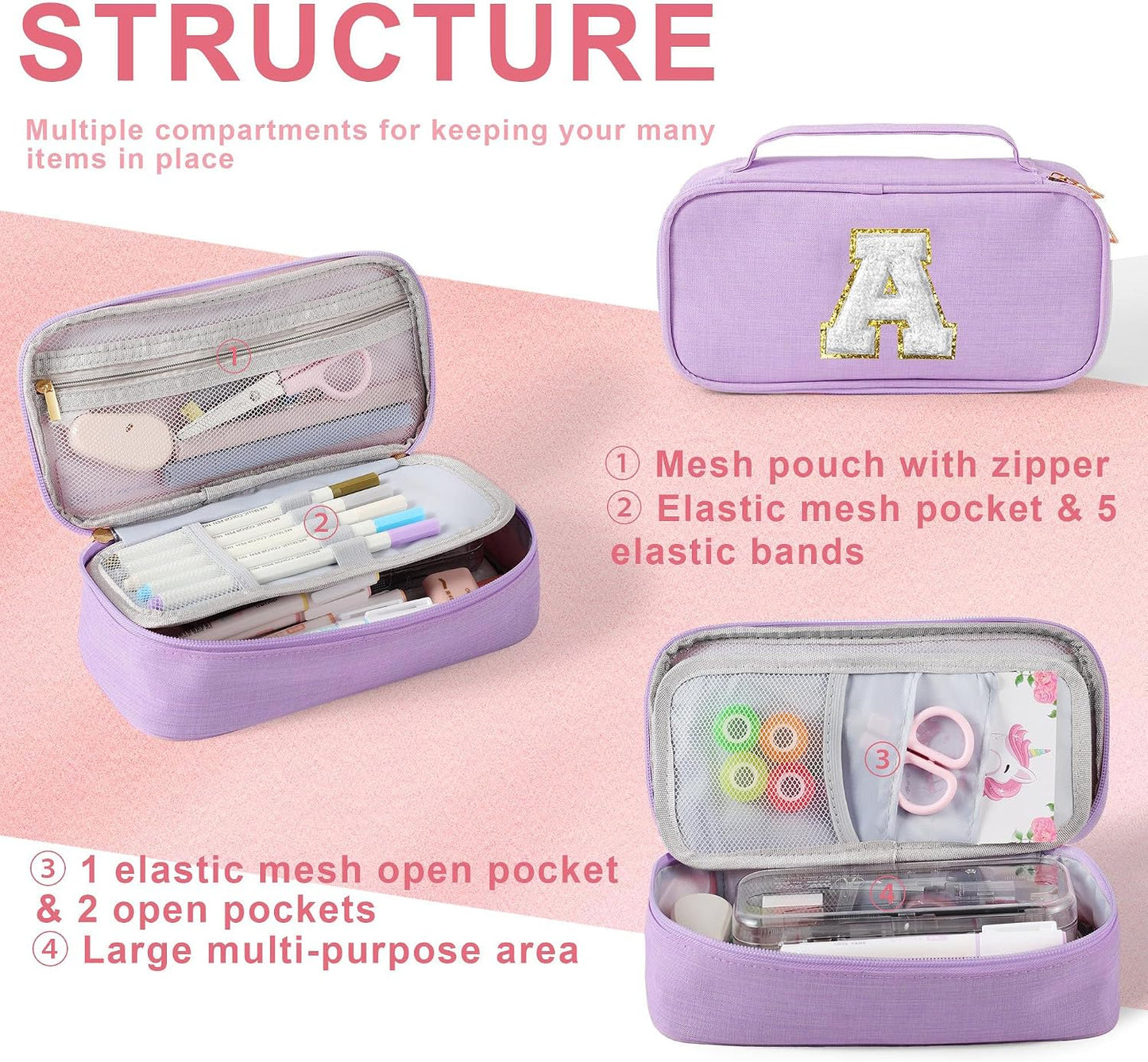 YOOLIFE Initial Bag, Birthday Gifts, Purple (S)