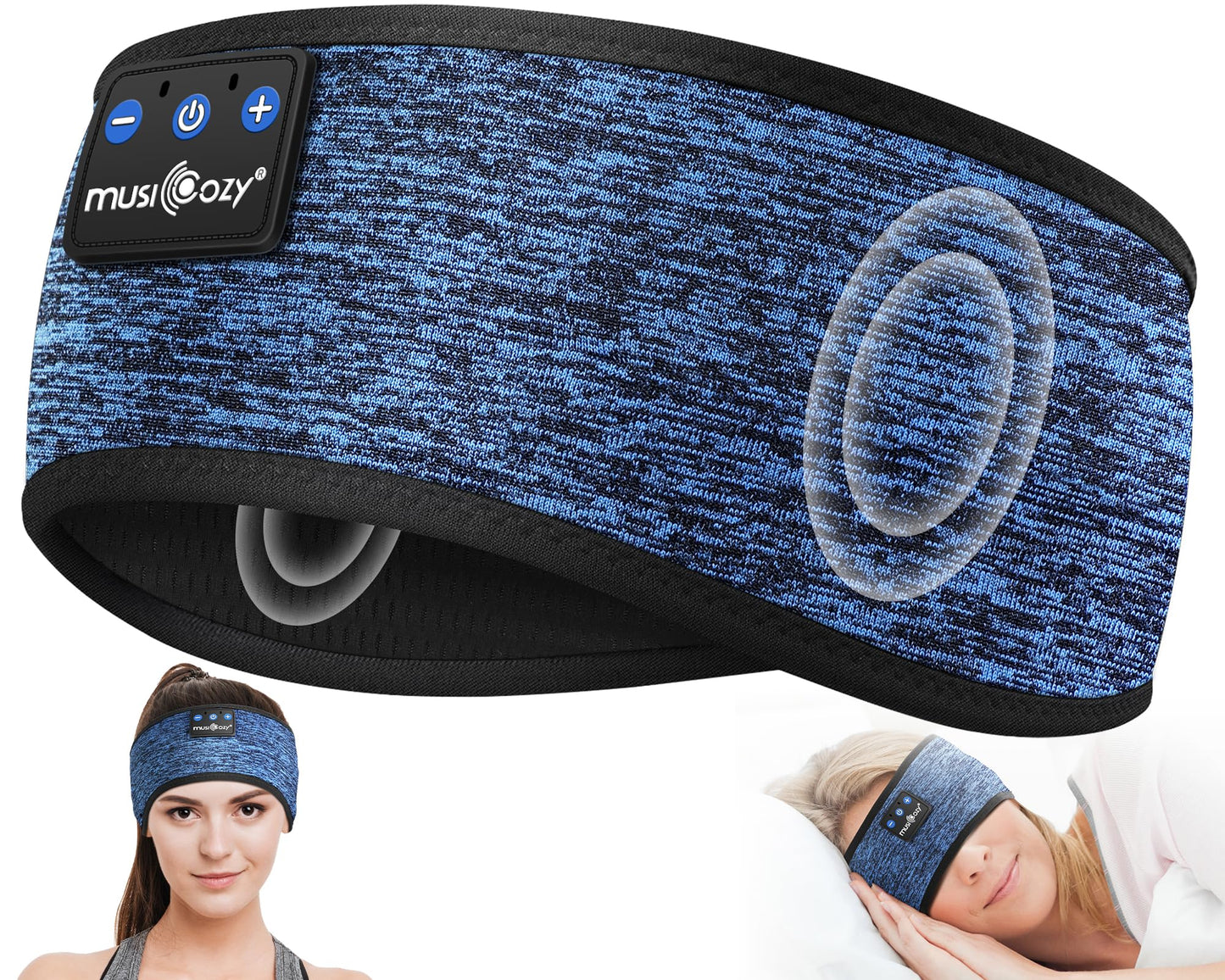 MUSICOZY Sleep Headphones Bluetooth Headband Headphones for Side Sleepers