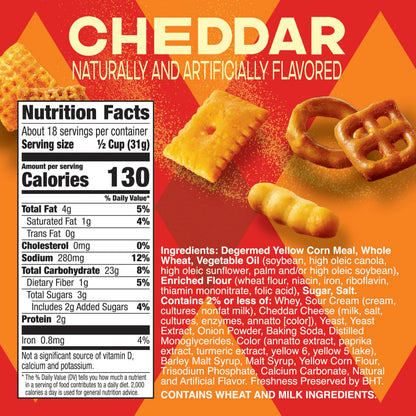 Chex Mix Bold Garlic & Herb Snack Mix, Resealable Tub, 20 oz